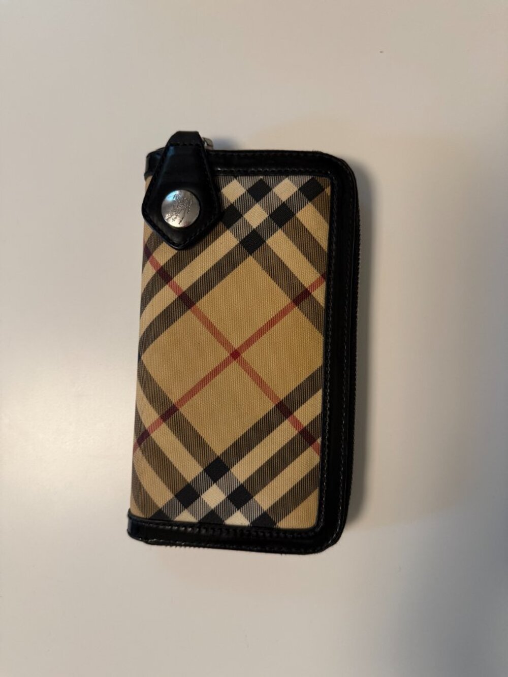 Burberry Haymarket Check Zip Around Wallet